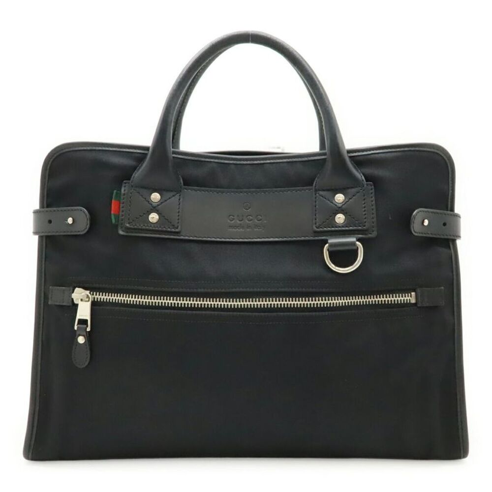 Gucci Nylon Canvas Leather Business Briefcase